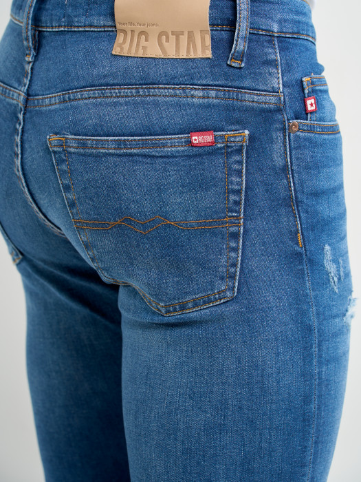 Pánske skinny fit rifle s nízkym pásom DERIC 368